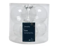 Decoris kerstballen Glas 6st transparant 8cm - thumbnail