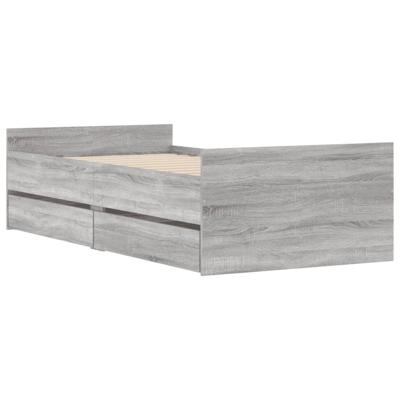 Bedframe met lades grijs sonoma eiken 75x190 cm Small Single - thumbnail