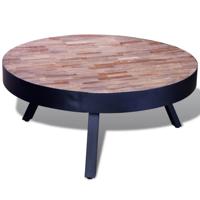 Salontafel rond gerecycled teakhout - thumbnail