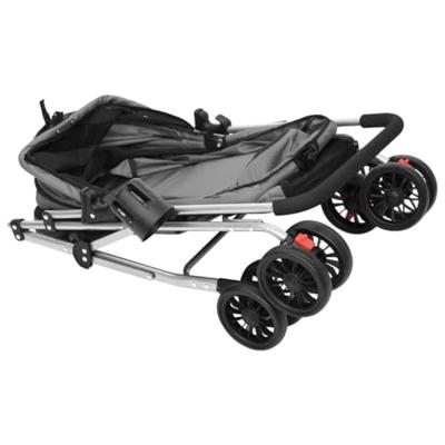 VidaXL Hondenwagen inklapbaar 76x50x100 cm oxford stof grijs - thumbnail