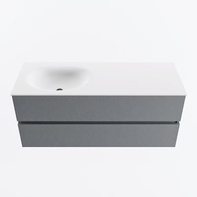 MONDIAZ VICA 120cm badmeubel onderkast Plata 2 lades. Wastafel MOON links 1 kraangat, kleur Talc.