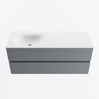 MONDIAZ VICA 120cm badmeubel onderkast Plata 2 lades. Wastafel MOON links 1 kraangat, kleur Talc. - thumbnail