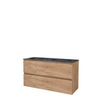 Basic-Line Start 46 Badkamermeubelset - 120 x 46 cm - Greeploos - 2 Lades - Hardstenen Wastafel - Zonder Kraangat - Whisky Oak - thumbnail