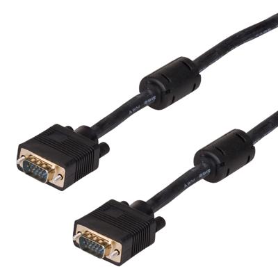 Akyga AK-AV-09 VGA Monitor verbindingskabel 2x S-VGA met ferrietfilter 15m zwart