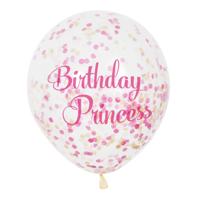 Haza Witbaard confetti ballonnen prinses, 6st. - thumbnail