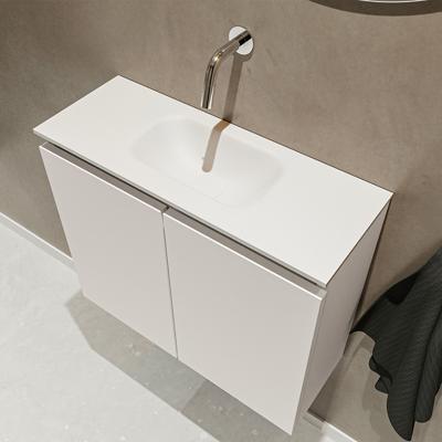 MONDIAZ TURE 60cm toiletmeubel linen. EDEN wastafel talc midden geen kraangat