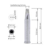 Ersa 0102CDLF32 Soldeerpunt Beitelvorm, recht Grootte soldeerpunt 3.20 mm Inhoud: 1 stuk(s) - thumbnail