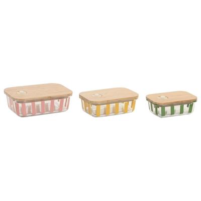 Lunchbox Home ESPRIT Geel Groen Koraal Kristal Borosilicaatglas Strepen Modern 1 L 660 ml Lunchbox Home ESPRIT Geel Groen Koraal Kristal Borosilicaatglas Strepen Modern 1 L 660 ml