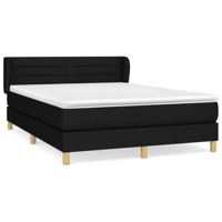 Boxspring met matras stof zwart 140x200 cm - thumbnail