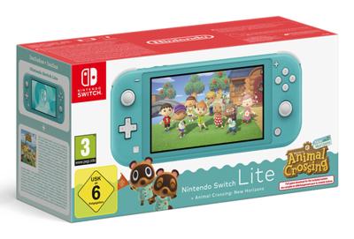 Nintendo Switch Lite Handheld Console Turquoise + Animal Crossing: New Horizons (Download)