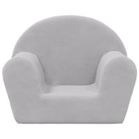 Kinderbank zacht pluche lichtgrijs - thumbnail