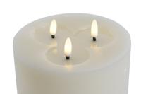 Kaars LED Home ESPRIT Beige 15 x 15 x 7 cm (AA) - thumbnail