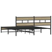 Bedframe zonder matras metaal sonoma eikenkleurig 193x203 cm - thumbnail