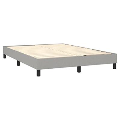 Boxspring met matras stof lichtgrijs 140x190 cm