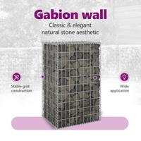 Schanskorfmuur met deksels 60x50x150 cm gegalvaniseerd staal - thumbnail