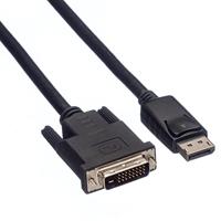 ROLINE DisplayPort Kabel DP Male - DVI Male (24+1), LSOH, zwart, 3 m - thumbnail
