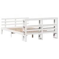 Bedframe met hoofdeinde zonder matras 140x190 cm wit - thumbnail