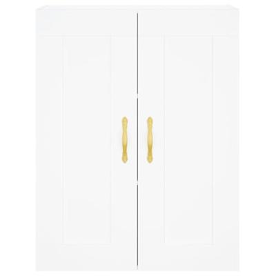 Hoge kast 69,5x34x180 cm bewerkt hout wit