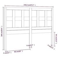 Hoofdbord 145,5x4x100 cm massief grenenhout zwart - thumbnail