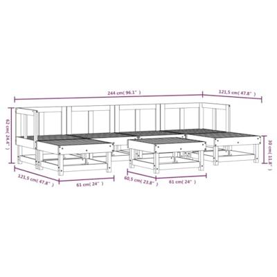 7-delige Loungeset massief douglashout