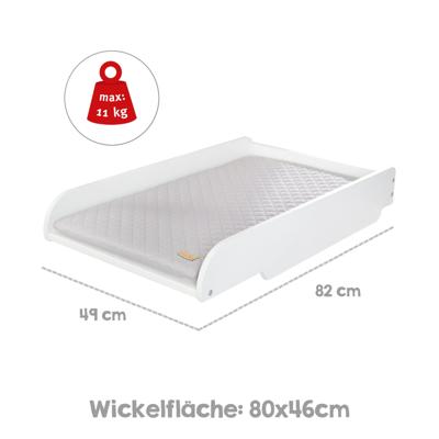 Verschoontafel + matras 'Roba Style' - ROBA - voor op een babybedje - Wit / Grijs matras