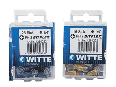 Set van tips WITTE PH 2 BITFLEX TIN PH2 5 Stuks Set van tips WITTE PH 2 BITFLEX TIN PH2 5 Stuks