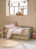 Kinderbed 70x140 cm met rieten lade LIGNE POESIE groen - thumbnail