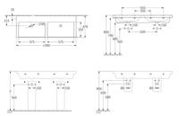 Wastafel Villeroy & Boch Subway 3.0 Dubbele Wasbak 47x130x16.5 cm Wit Alpin Villeroy & Boch - thumbnail