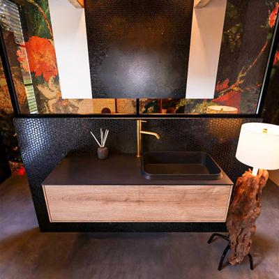 Badkamermeubelset Mondiaz Erin 120 cm met 1 Lade met RIDGE Wastafel Rechts Urban met 1 kraangat Greeploos Mat Washed Oak Badkamermeubelset Mondiaz Erin 120 cm met 1 Lade met RIDGE Wastafel Rechts Urban met 1 kraangat Greeploos Mat Washed Oak