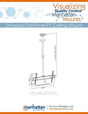 Manhattan 423625 TV-plafondbeugel 94,0 cm (37) - 177,8 cm (70) Kantelbaar en zwenkbaar Manhattan 423625 TV-plafondbeugel 94,0 cm (37) - 177,8 cm (70) Kantelbaar en zwenkbaar