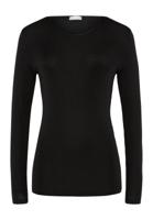 Hanro Dames ski ondergoed Wol & Zijde r/n l/slv shirt zwart 071409 - thumbnail