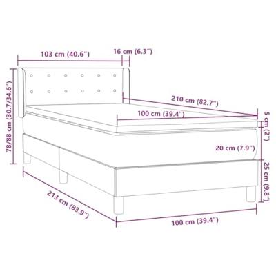 Boxspring met matras fluweel donkergrijs 100x210 cm