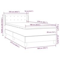 Boxspring met matras fluweel donkergrijs 100x210 cm - thumbnail