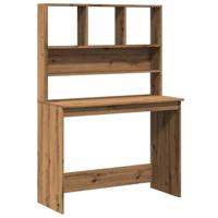 Bureau met schappen 102x45x148 cm bewerkt hout artisanaal eiken - thumbnail