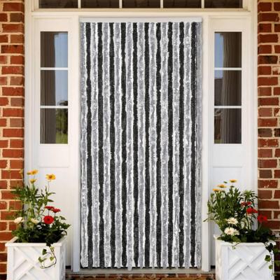 VidaXL Vliegengordijn 100x230 cm chenille grijs en zwart VidaXL Vliegengordijn 100x230 cm chenille grijs en zwart