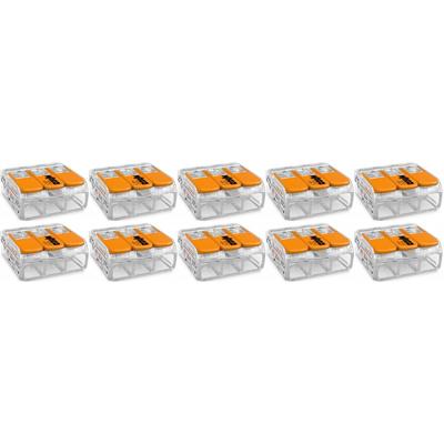WAGO Lasklemmen Set 10 Stuks - Driepolig Oranje - Met KEMA Keurmerk