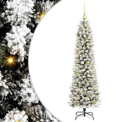 Kunstkerstboom met 150 LED Wit 150 cm PVC en Metaal en Plastic