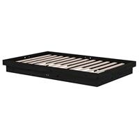 Bedframe massief hout zwart 120x190 cm - thumbnail