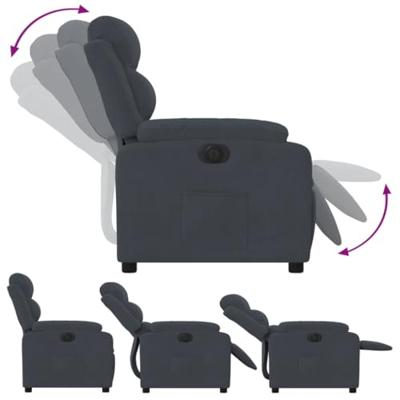 Fauteuil elektrisch verstelbaar stof donkergrijs
