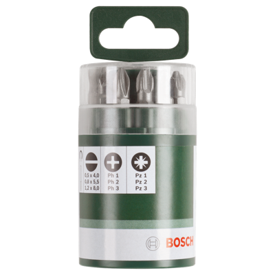 Bosch Accessories 2609255975 Bitset 10-delig Plat, Kruiskop Phillips, Kruiskop Pozidriv