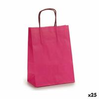 Papieren Zak 18 x 8 x 31 cm Roze (25 Stuks) - thumbnail