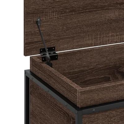 Opbergbox met deksel 100x40x51,5 cm bewerkt hout bruin eiken - thumbnail