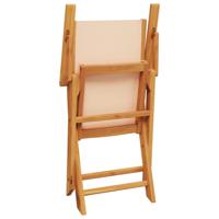 3-delige Bistroset stof en massief hout beige - thumbnail