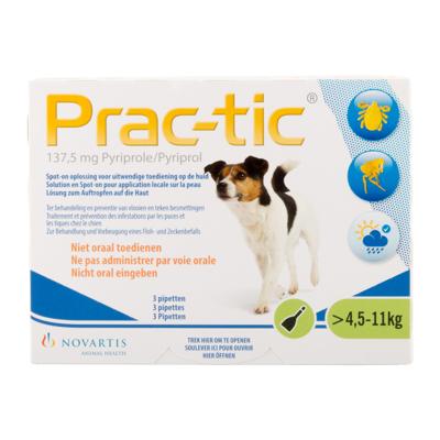 Prac-Tic Teken en vlooien druppels 4,5 tot 11 kg