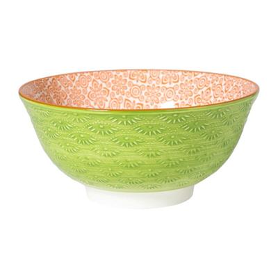 Schaaltje Anke groot - groen/oranje - ø15.5x7 cm Schaaltje Anke groot - groen/oranje - ø15.5x7 cm