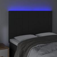 Hoofdbord LED 144x5x118/128 cm fluweel zwart - thumbnail