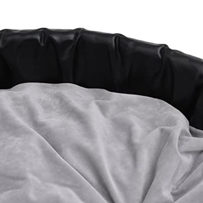 VidaXL Hondenmand 79x70x19 cm pluche en kunstleer zwart en grijs