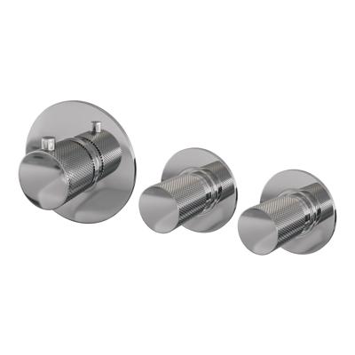 Inbouwthermostaat Brauer Chrome Carving en 2 Stopkranen Met in- en Afbouwdelen Chroom