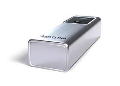 PATONA Platinum Powerbank Luxury One PD100 | 20000mAh | PD 100W | USB-C + USB-A Zilver, Zwart - thumbnail