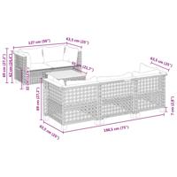 6-delige Loungeset met kussens poly rattan zwart - thumbnail